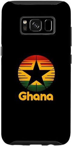 Crown Custodia per Galaxy S8 Ghana Bandiera del Ghana Logo Ghana Ghana