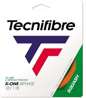 Tecnifibre X-One, Corda da Squash bifase, Arancione, 1,18 mm, Set da 10 m