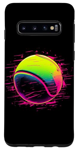 Magliette Grafiche de Gioco del tennis Custodia per Galaxy S10 Pallina da tennis retrò in stile Synthwave