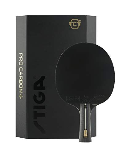 STIGA Pro Carbon + Racchetta da Ping Pong Offensiva con Tecnologia Touch Carbon Design Ergonomico, Gomma STAR5 ITTF, Confezione Esclusiva Velocità e Precisione nei Colpi