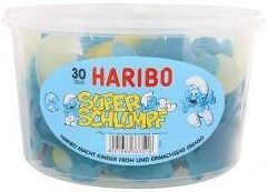 HARIBO Super Puffi 30 pezzi in lattina rotonda, 1440g