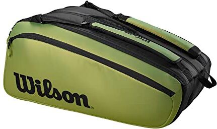 Wilson Blade V8 Super Tour Borsa per racchetta da tennis, colore: Verde/Nero, verde, taglia unica, Borsa per racchette da tennis, 15 pezzi