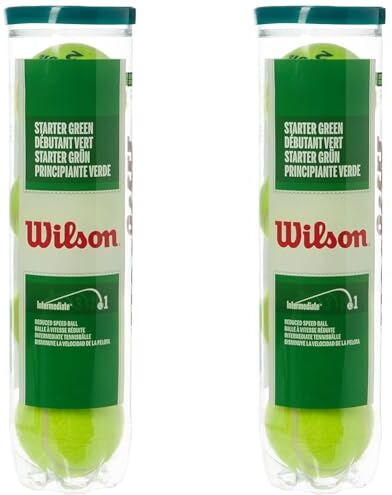 Wilson Palline da Tennis Starter Play Green, Tubo con 4 Palline, per Bambini e Ragazzi, Giallo