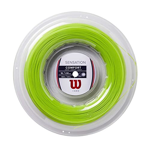 Wilson Sensation,  Corda per Racchetta da Tennis, Calibro 16 (1.30 mm), Verde Neon