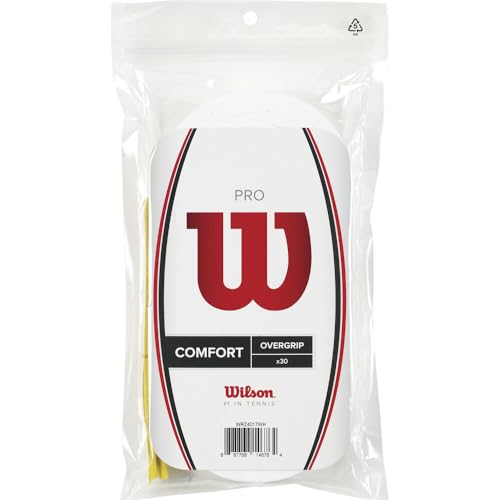 Wilson Grip WRZ4017WH Impugnatura Pro Overgrip, Unisex, Bianco, 30 Unità