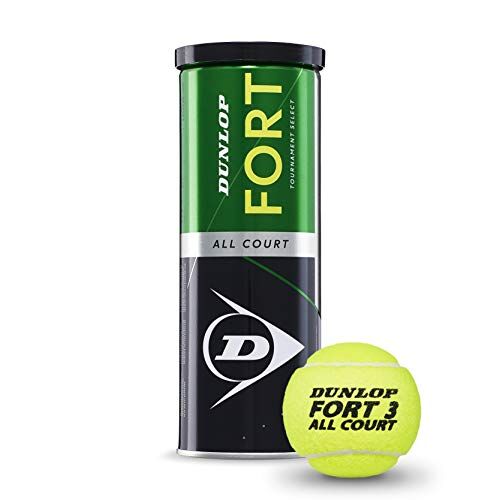 Dunlop 601315 Palla da Tennis Fort All Court Ts, 3 Ball Tin, Multicolore