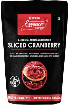 ECH Ethnic Choice EssenceNutrition Unsweetened Sliced Cranberries (250 Grams)