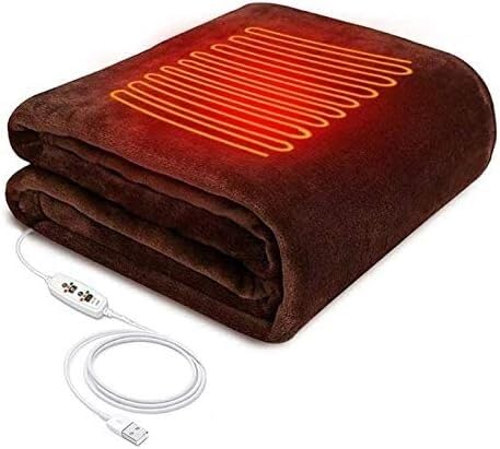 TONZN Coperta riscaldata, cuscino riscaldante, scialle riscaldante elettrico, lavabile, 3 impostazioni di calore con funzione di temporizzazione, coperta riscaldata per ufficio e casa