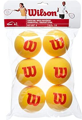 Wilson WRZ259300 Palline da Tennis Starter Foam, per Bambini, Giallo/Rosso, Confezione da 6