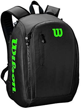 Wilson Tour,  Zaino da Tennis, per 2 Racchette, Nero/Verde