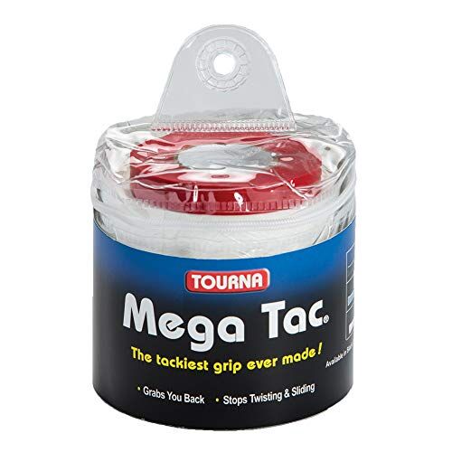 Tourna Mega Tac Extra Tacky Overgrip, Bianco (Confezione da 30) (MT-30-XLW)