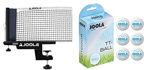 JOOLA 31009, Rete Unisex – Adulto, Nero, Taglia Unica & 42181, Palline Tennistavolo Unisex – Adulto, Bianco, Taglia Unica