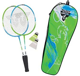 Schildkröt Bambini Badminton-Set 2-Attacker Junior, 2 Racchette Accordiate 53 cm, 2 Volani, in Una Borsa Preziosa, 449410, Unusex Giovane, Taglia Unica