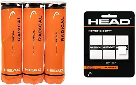 Head 3X4B Radical, Palline Tennis Unisex Adulto, Giallo, Taglia Unica & Xtremesoft, Accessori Tennis Unisex Adulto, Bianco, Taglia Unica