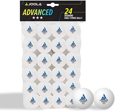 JOOLA Palline da ping pong 3 stelle Training Advanced 40 mm diametro Premium Palle da ping pong bianco 24 pezzi