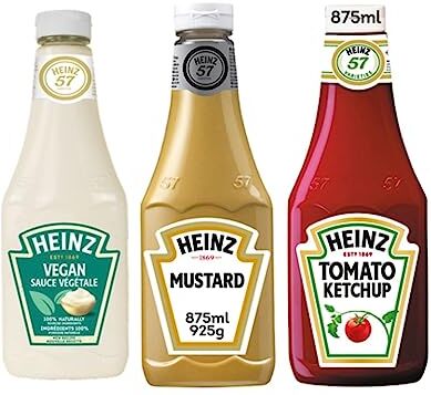 Wine And More Lot sauce Heinz : Mayonnaise vegan – Mustard Ketchup (3x875ml)