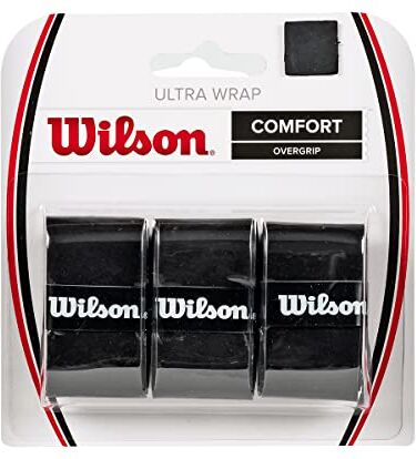 Wilson Grip  Impugnatura Ultra Wrap Overgrip, Unisex, Nero, 3 Unità