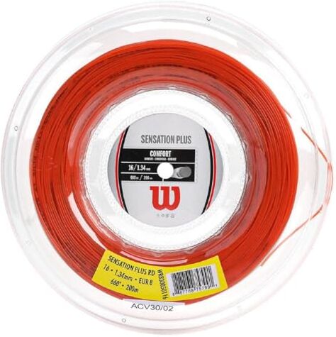 Wilson Sensation Plus,  Bobina di Corda per Racchette da Tennis, Calibro 16 (1.34 mm), Rosso