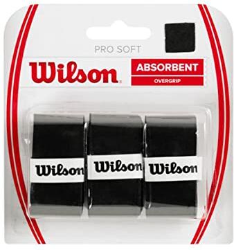 Wilson Pro Soft Overgrip Bk, Accessoire Tennis Unisex Adulto, Nero, Taglia unica