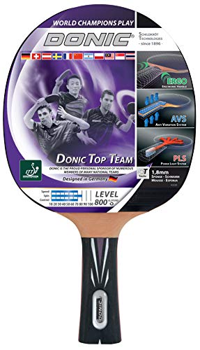 Schildkröt Donic- Racchetta Tennis da Tavolo Top Team 800, Manico AVS & PLS, Spugna da 1.8 mm, Telaio Vari-Slick ITTF,