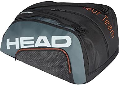 Head Tour Team Monstercombi, Borsa da Paddle Tennis Unisex-Adult, Nero/Grigio, Largo-7 Palas de Padel