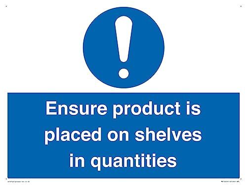 Viking Cartello con scritta in lingua inglese "ensure product is placed on shelf in quantities", 400 x 300 mm, formato A3L