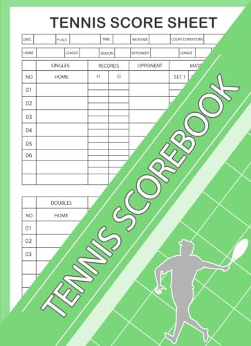 ART Tennis Scorebook: Game Record Keeper for Singles Or Doubles Play,Tennis Score Keeper Book For Tennis Lovers Players And Coaches- Large Print 8.5 x 11 in -110 Pages