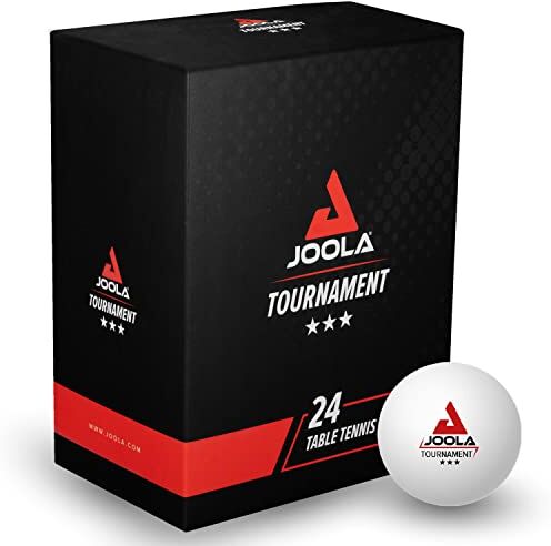 JOOLA Palle da ping pong Tournament selezionate 40 mm di diametro, 3 stelle di alta qualità, compatibili per interni ed esterni, colore bianco, 24 pezzi