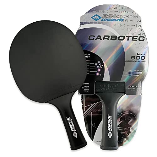 Schildkröt Donic- Racchetta da Tennis da Tavolo CarboTec, 20 % a 100% Carbonio, Manico Concavo, Spugna da 1,9 mm