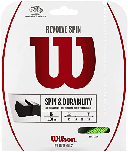 Wilson Corda da Tennis Revolve Spin, 12.2 m, Unisex, Verde, 1.30 mm