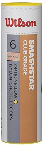 Wilson Smashstar Volani da Badminton, Confezione da 6, velocità 79, Plastica/Sughero Naturale, WRT6050WH79, Giallo