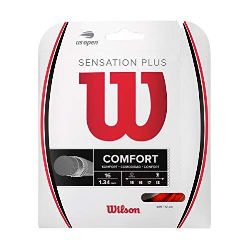 Wilson Sensation Plus,  Corda per Racchette da Tennis, Calibro 16 (1.34 mm), Rosso