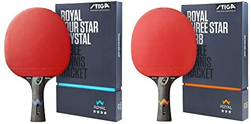 STIGA Royal Four Star Crystal & 3 Stelle Royal, Racchetta Da Tennis Tavolo Unisex-Adult, Red/Black, One Size