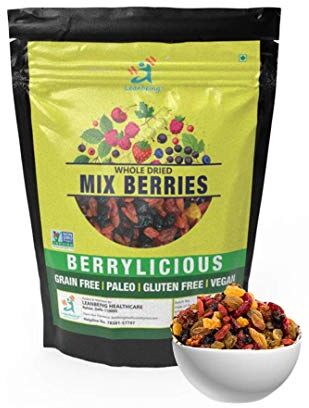 ECH Green Velly-Dried Berries Mix Berries(400G) High in Anti-Oxidants   Non-GMO Dried Blueberries, Cranberries,strawberries, gojiberries, black currants