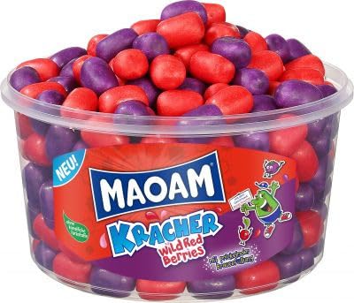 HARIBO Maoam Kracher Wild Red Berry 265 pezzi in lattina rotonda 265 pezzi 1200g