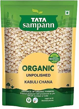 ECH Green Velly Sampann Organic Kabuli Chana, 500 g