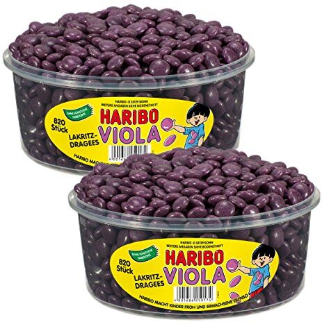 HARIBO Viola in barattolo rotondo, confezione da 2, 2x820 pezzi, 2296g