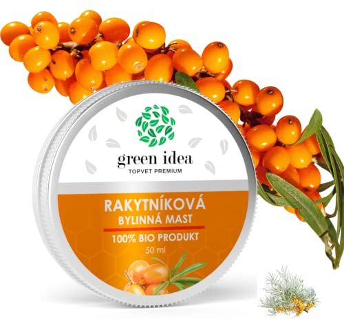 green idea Unguento di olivello spinoso biologico rigenerante guarigione delle ferite, ustioni lievi, eczema, ripristino dei tessuti danneggiati antiossidante naturale 100% naturale 50 ml