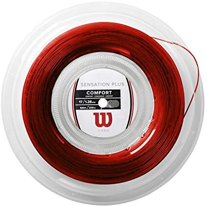 Wilson Sensation Plus,  Bobina di Corda per Racchette da Tennis, Calibro 17 (1.28 mm), Rosso