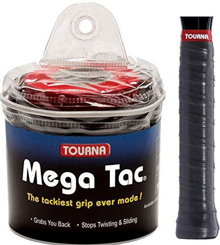 Tourna Zipper Box di 30 su Grips – Mega Tac, Unisex, TG30MTN, Nero