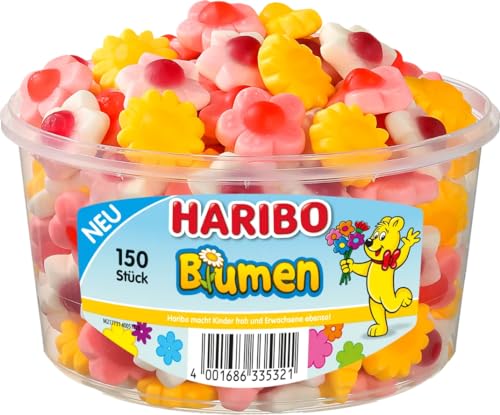 HARIBO Fiori in barattolo rotondo, confezione da 3 (3 x 1020 g)