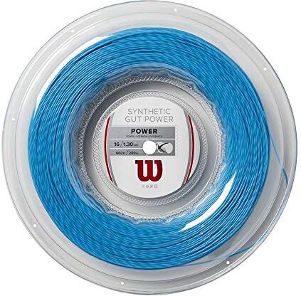 Wilson Synthetic Gut Power,  Bobina di Corda per Racchette da Tennis, Calibro 16 (1.30 mm), Blu