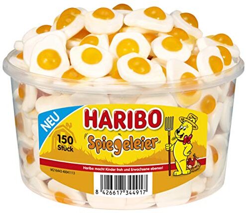 HARIBO Uova fritte  in scatola rotonda 150 pezzi 975g