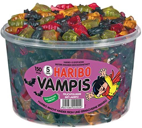 HARIBO Vampis, 150 pezzi in lattina rotonda (1 lattina da 1,35 kg)