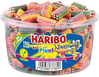 HARIBO Lattina rotonda  Rainbow Pixel Veggie 1200g