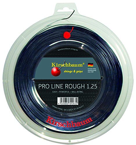 Kirschbaum PRO Line Rough Schwarz 200m (1,25mm), Corda da Tennis Unisex-Adulti, Nero