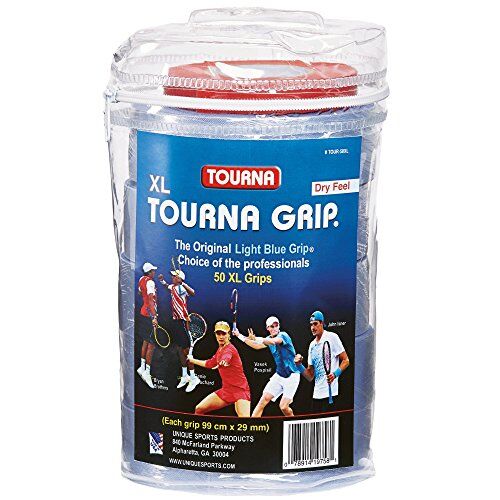 Tourna Tour-50-X-Large, Grip XL Original Dry Feel-Impugnatura da Tennis Unisex, Blu-Blu