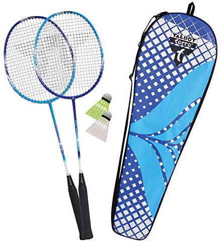 Schildkröt Set da Badminton Premium 2-Fighter Pro, 2 Racchette in Grafite, 2 Volani, in una Borsa di Qualità,