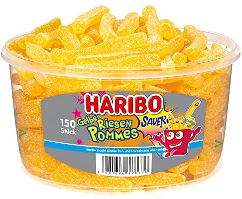 HARIBO patatine giganti gialle sour (scatola da 150 pezzi)