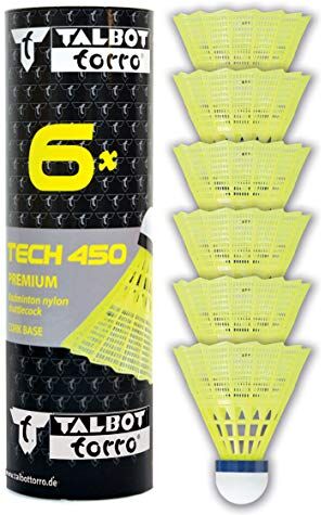 Talbot Torro TECH 450, Palline da badminton, colore: Giallo, Medio